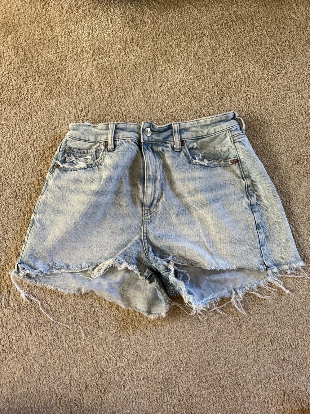 American Eagle Outfitters Light Blue High-Rise Denim Cutoff Shorts